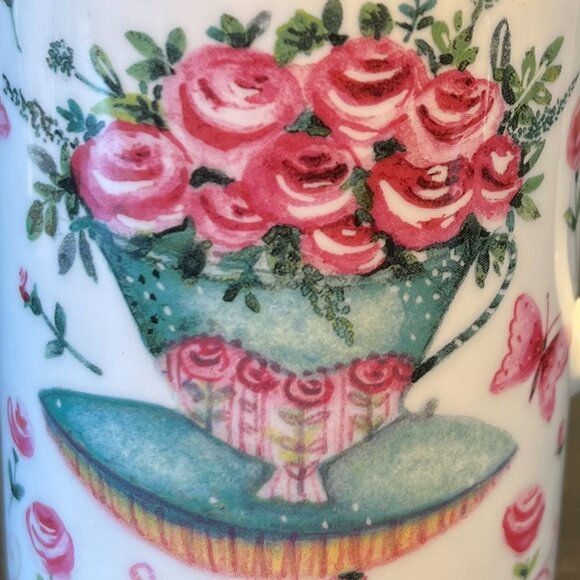 Set of 2 ROSE of ENGLAND Fine Bone China Floral Cups Mugs ~ United Kingdom UK - Picture 6 of 15